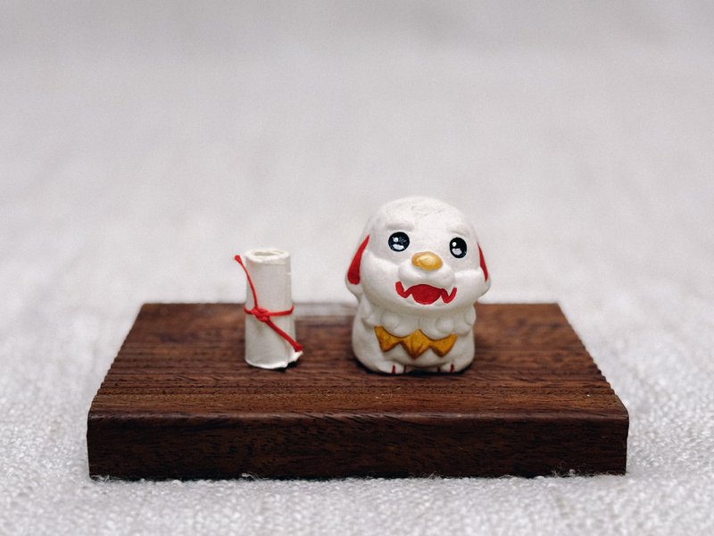 白屋小物-狛犬御神签单入组 - 玩偶/公仔 - 陶 