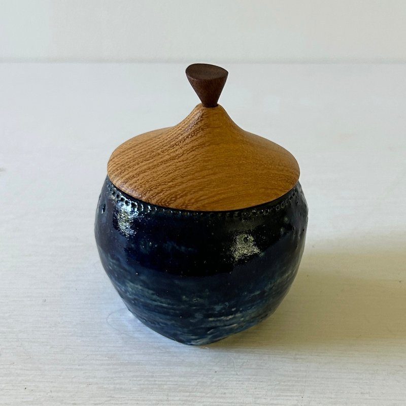 椭圆形花瓶，海军蓝 - 碗 - 陶 蓝色