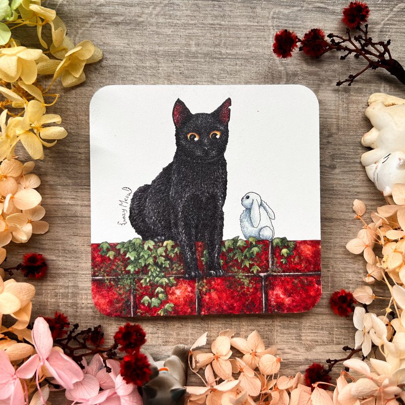 【猫疯子】方形硅藻土杯垫K - 杯垫 - 其他材质 多色