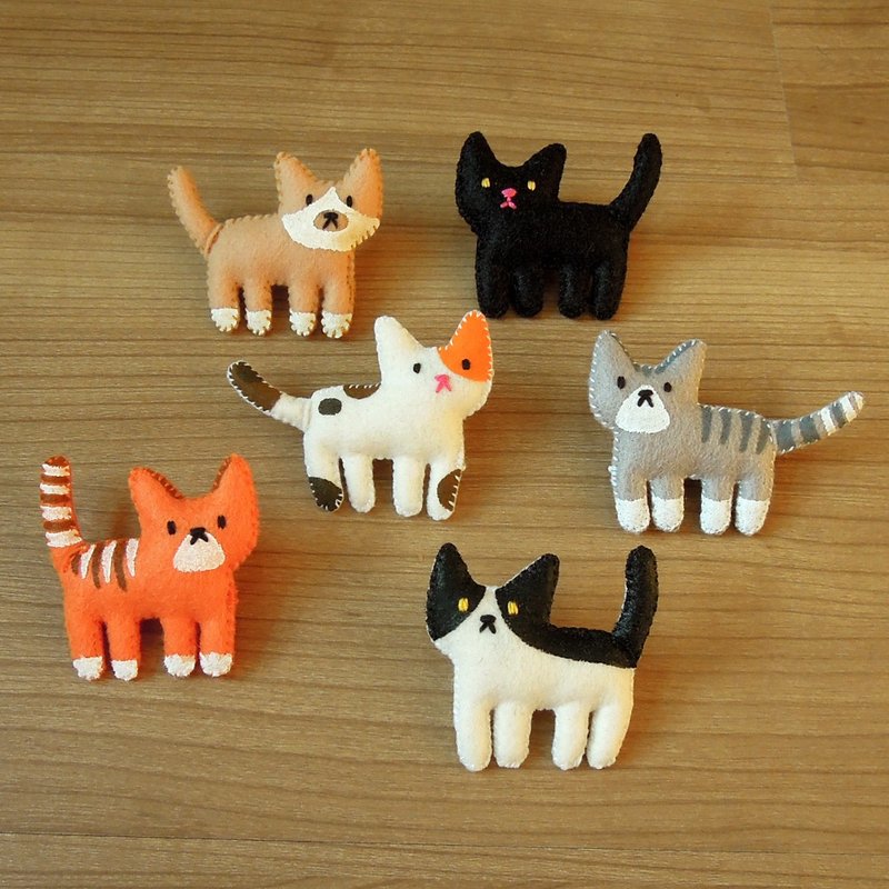 y星球_小猫猫别针 - 胸针 - 聚酯纤维 多色