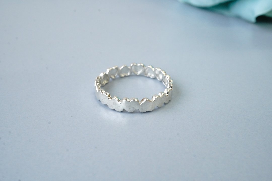 heart-filled ring 147 - 戒指 - 其他金属 银色