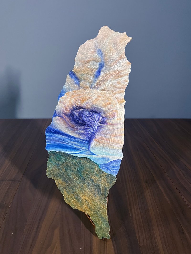 台湾小岛系列压克力绘画-紫爆效应 - 摆饰 - 木头 蓝色