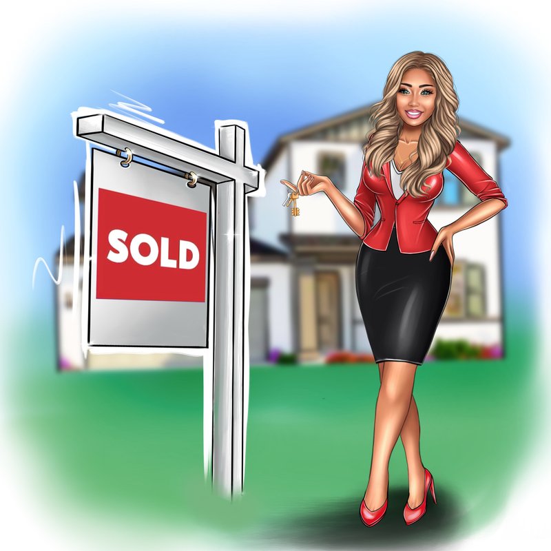 Real Estate Logo Cartoon Portrait, Realtor custom logo design - Logo 设计/图案设计 - 其他材质 
