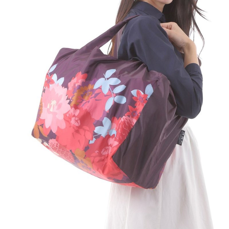 ENVIROSAX 大容量保温束口购物袋─牡丹 - 侧背包/斜挎包 - 聚酯纤维 紫色