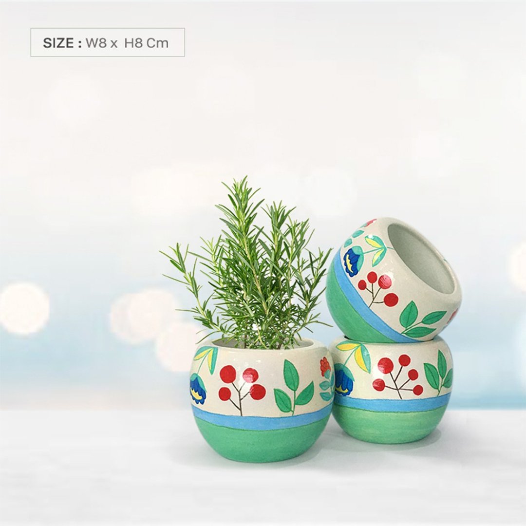 HAND-MADE Ball shape modern art design plant pot - 植栽/盆栽 - 陶 