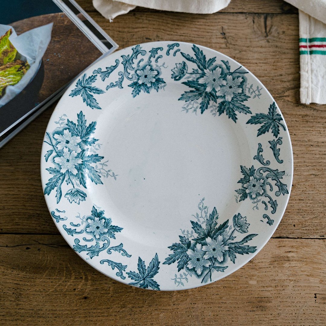 靛蓝餐盘 直径23cm - 盘子/餐盘/盘架 - 陶 