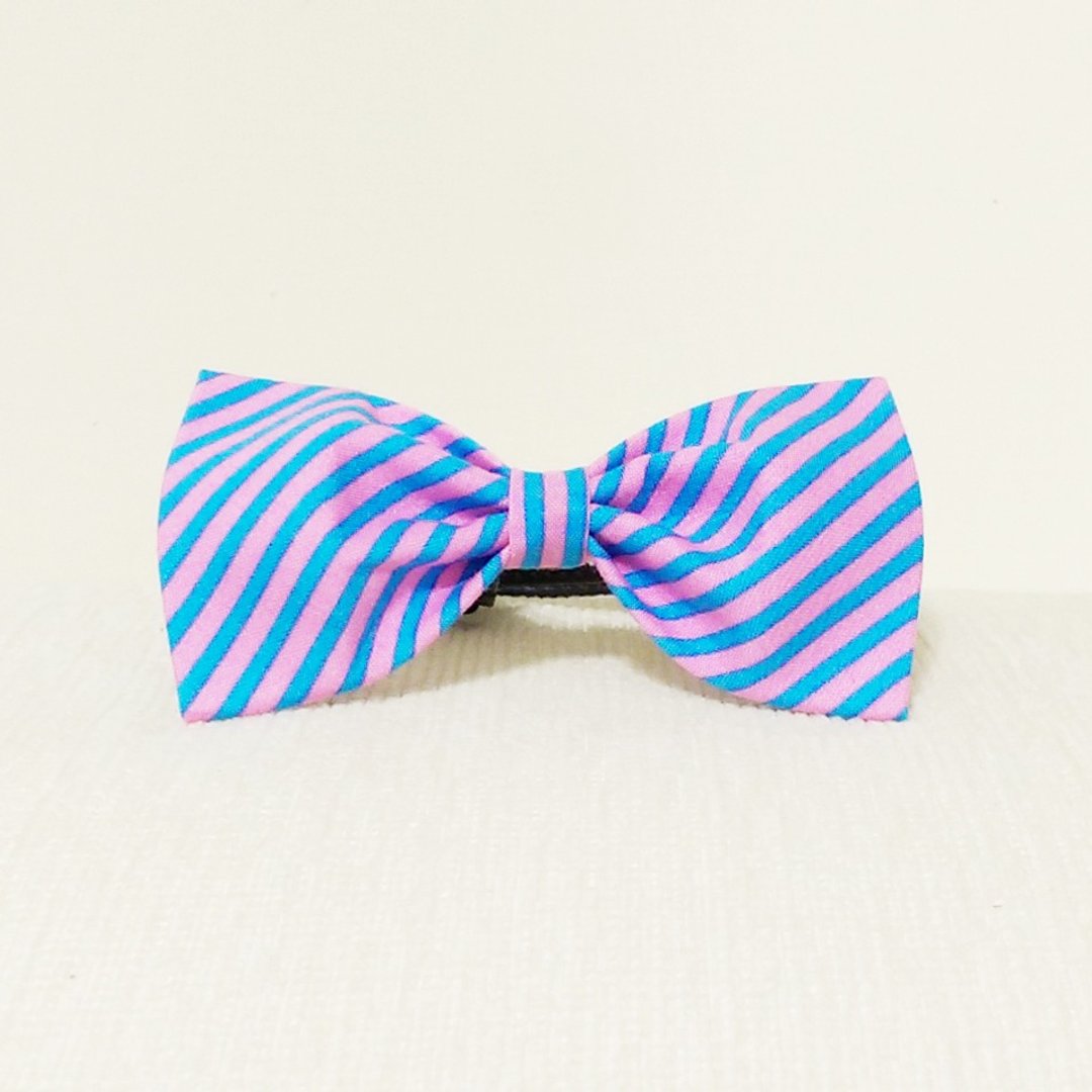 Ella Wang Design Bowtie 宠物 领结 蝴蝶结 猫 狗 条纹 绅士 - 项圈/牵绳 - 其他材质 粉红色
