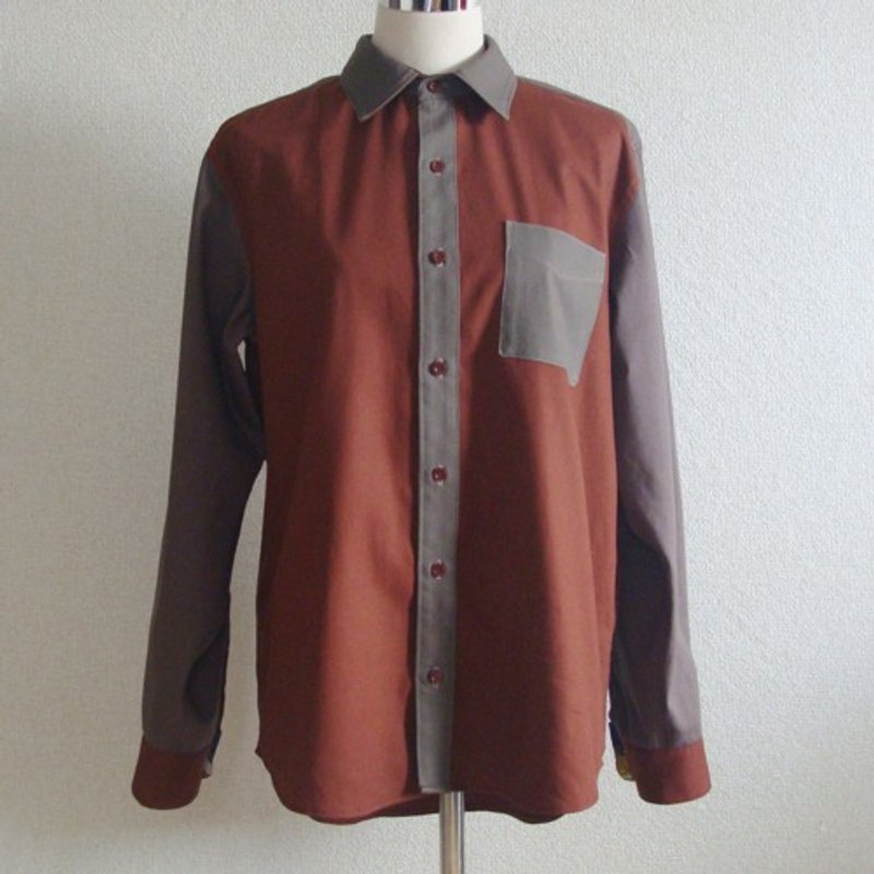 艺术家设计衬衫 015 独一无二的个性衬衫 - 男装衬衫 - 棉．麻 红色