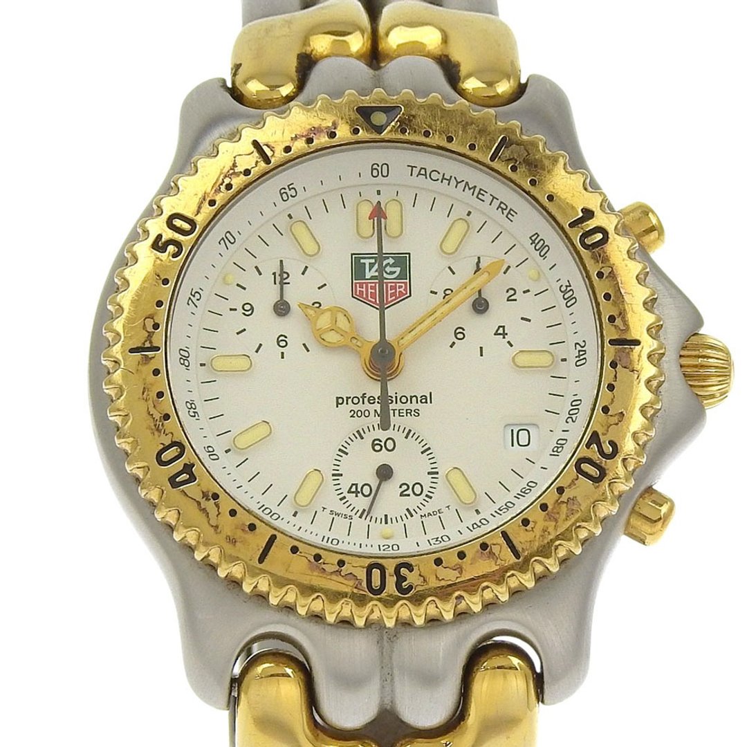 【日本直送】豪雅 TAG HEUER SEL 手表 CG1120-0 不锈钢 金色 石英 计时码表 白色表盘 男士【二手】 - 女表 - 不锈钢 白色
