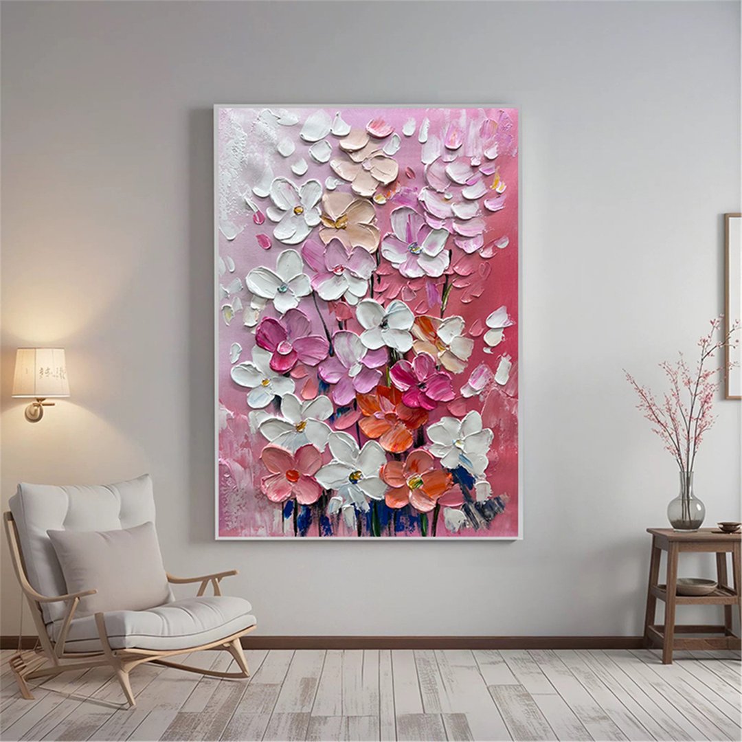 繁花 手绘油画/抽象/原创商品/装饰画/现代画/客厅/走廊卧室挂画 - 海报/装饰画/版画 - 亚麻 多色