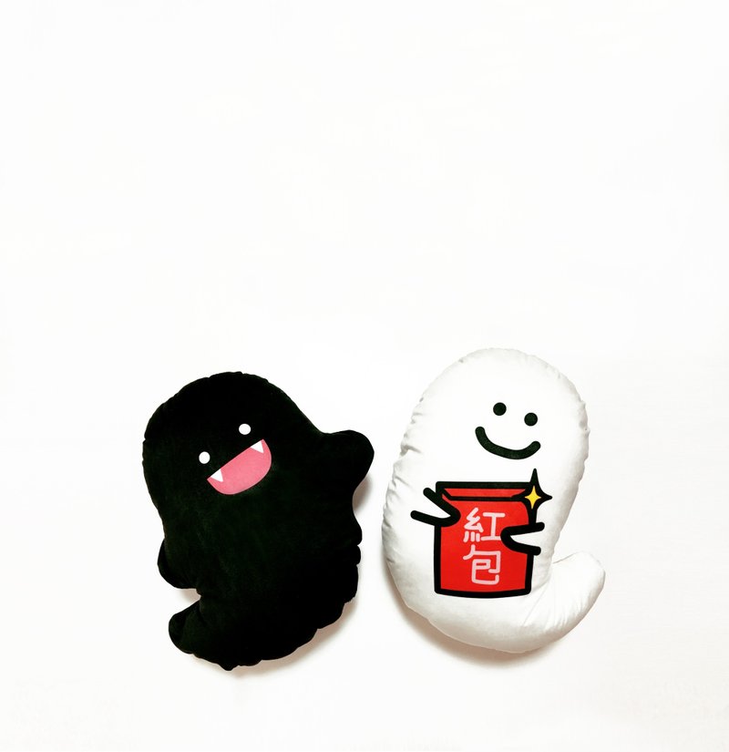 【鬼怪 可爱的鬼怪讨红包抱枕 新年抱枕 午休枕】一对 - 枕头/抱枕 - 聚酯纤维 黑色
