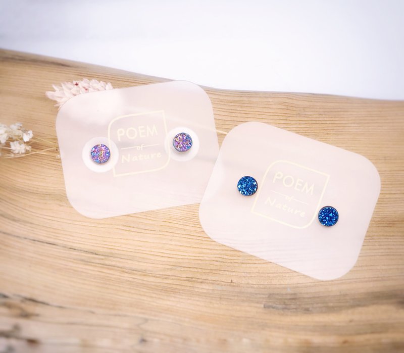 璀璨小圆耳钉 6mm - 耳环/耳夹 - 水晶 多色