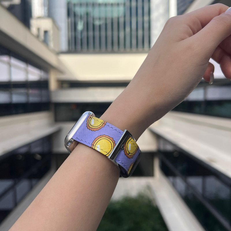 蛋挞Apple Watch牛皮表带 1/2/3/4/5/6/7/8/9/10/11 SE ULTRA 1-2 - 表带 - 真皮 银色