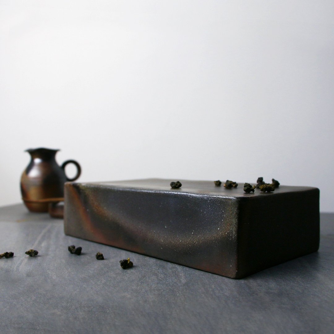 方砖壶承无孔 新彩烧 柴烧陶艺 手作作品 茶盘 | 陈威恩作品 - 茶具/茶杯 - 陶 灰色