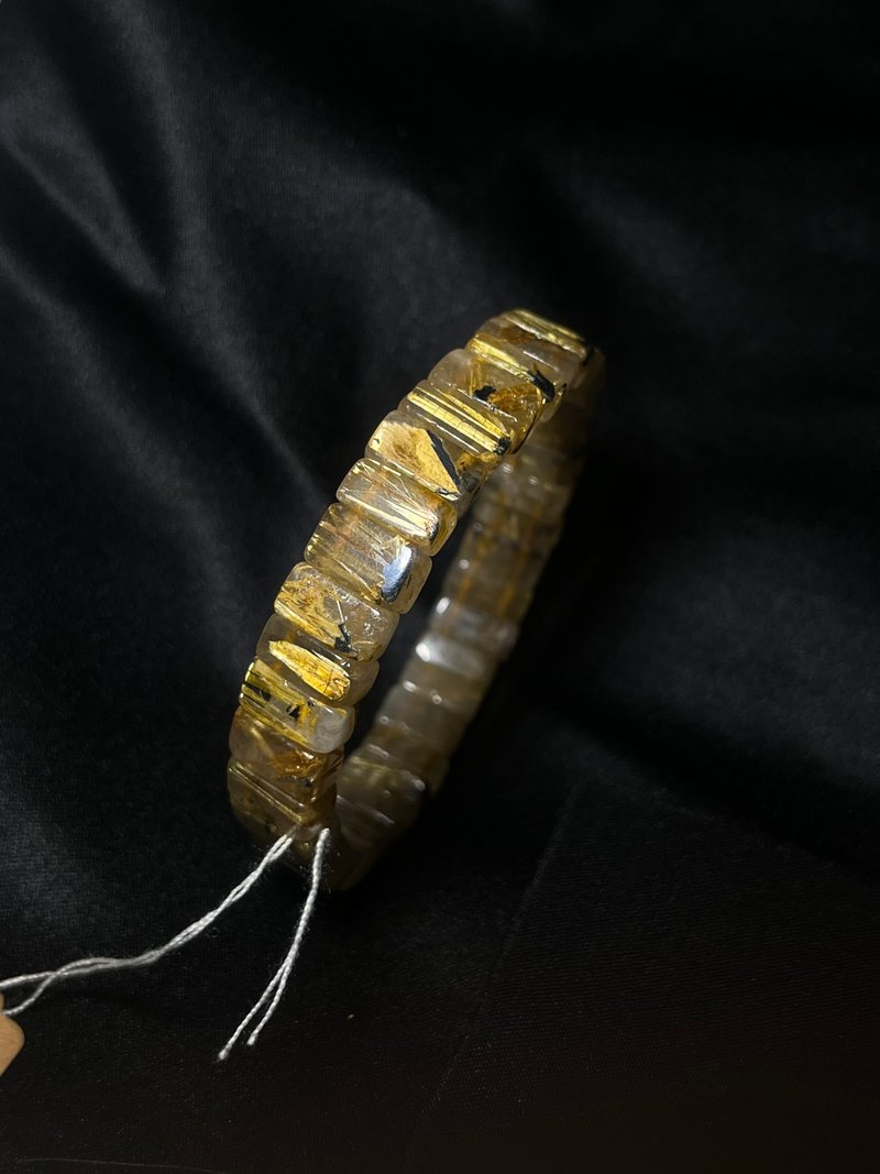 钛金 手排 钛晶手排 钛晶手珠  顺丝钛金 钛金 Titaniu 母矿钛金 - 手链/手环 - 水晶 金色