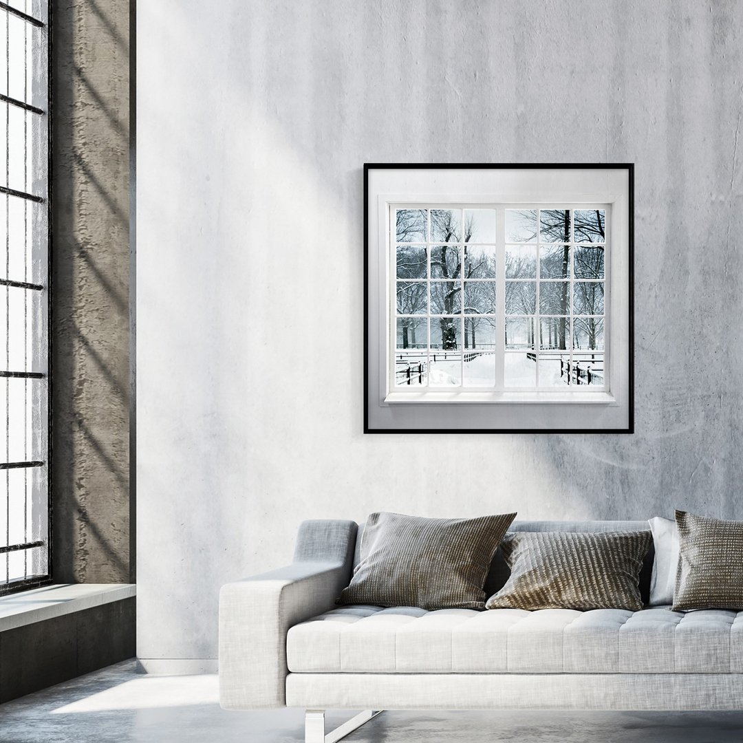 窗边雪景-主卧室/办公室挂画/民宿/北欧/复制画/玄关/咖啡厅/餐厅 - 海报/装饰画/版画 - 棉 多色