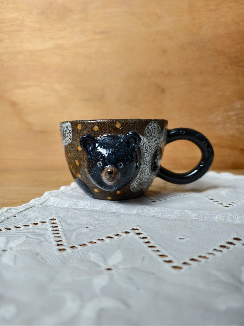 熊熊刻花咖啡杯 - 咖啡杯/马克杯 - 陶 