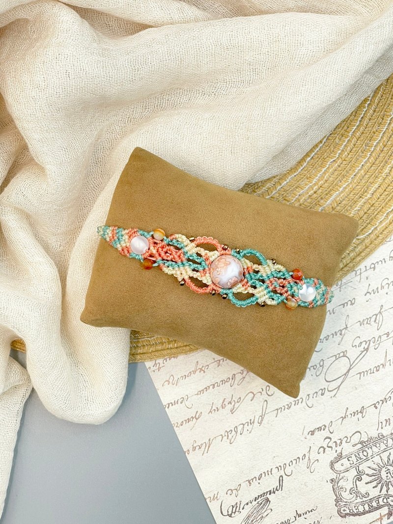 蜡线编织手链 - 疯狂玛瑙 - 手链/手环 - 水晶 多色