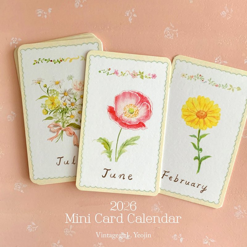 2026 迷你卡片月历 - 年历/台历 - 纸 多色