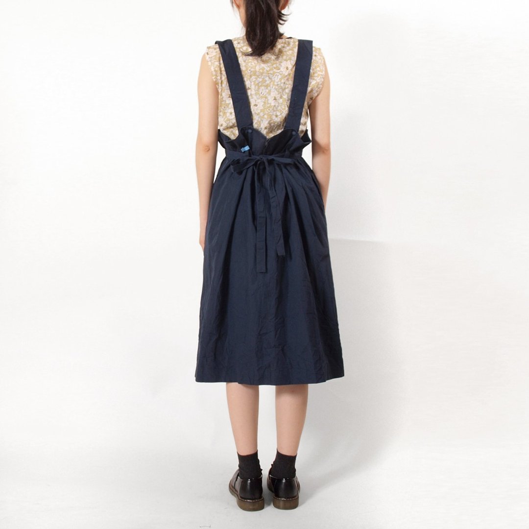 │moderato│复古小姐绑带古着吊带裙│vintage.森林复古.英伦.文艺.日本女孩 - 裙子 - 聚酯纤维 蓝色