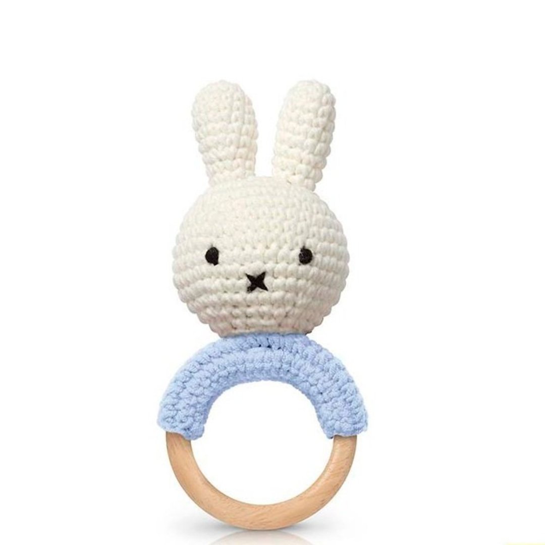 miffy 手工制米飞兔木环牙胶【浅蓝色+铃铛】 - 玩具/玩偶 - 棉 多色