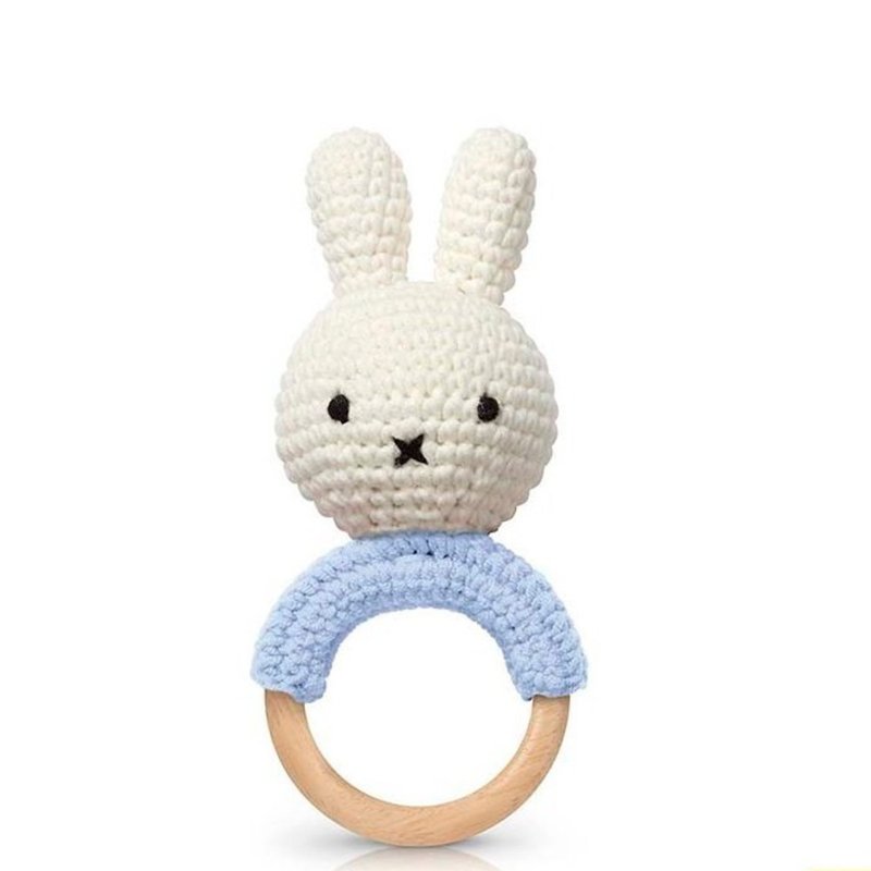 miffy 手工制米飞兔木环牙胶【浅蓝色+铃铛】 - 玩具/玩偶 - 棉．麻 多色