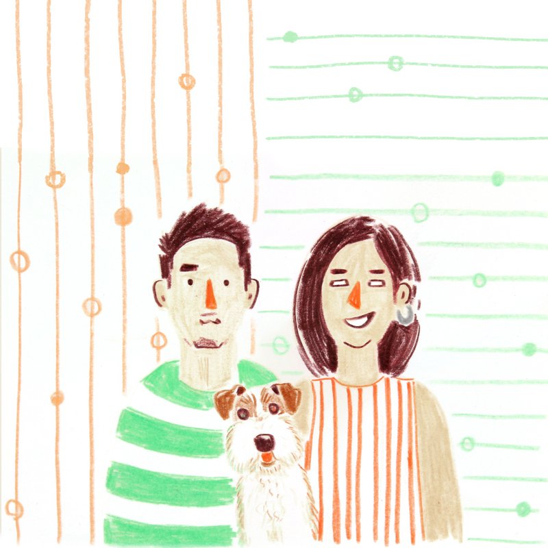 逗趣似颜绘*定制化礼物/全家福/教师节/情人节/婚礼 - 订制画像 - 纸 多色