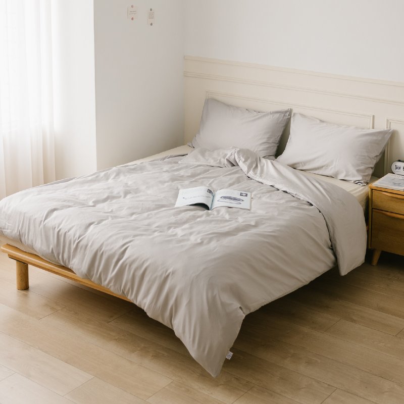 竹棉恬梦枕被套三件组 - 寝具 - 其他材质 灰色