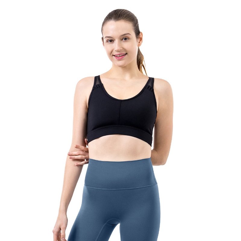 【NAMASTE】Sasha 扭转造型短上衣 - 黑 - 女装运动内衣 - 尼龙 黑色