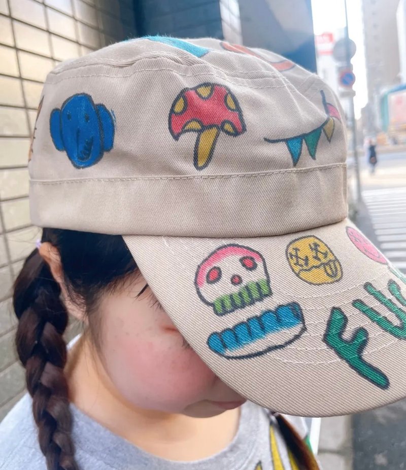 涂鸦帽 - 帽子 - 棉．麻 