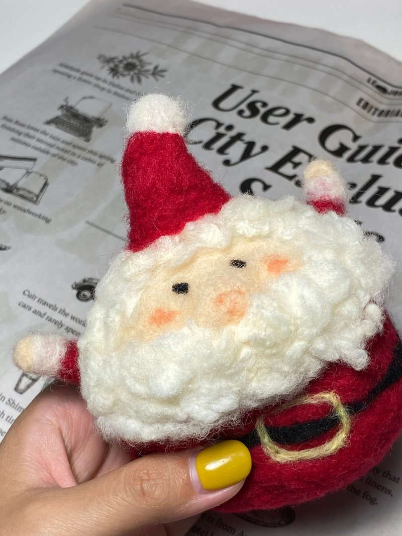 被烟囱卡住的耶诞老公公羊毛毡口金包 - 零钱包 - 羊毛 红色