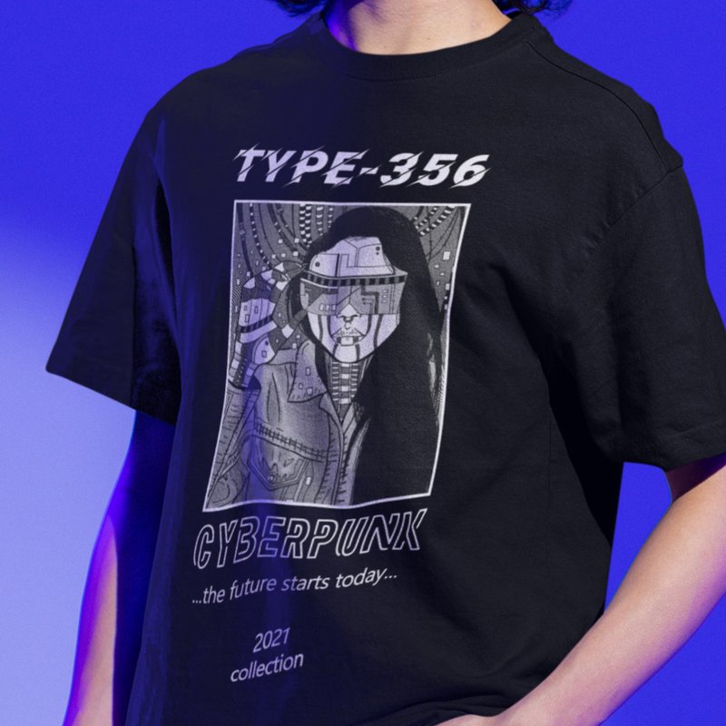 Japanese Cyberpunk Techwear 100% Cotton Unisex T-Shirt - 男装衬衫 - 棉．麻 多色