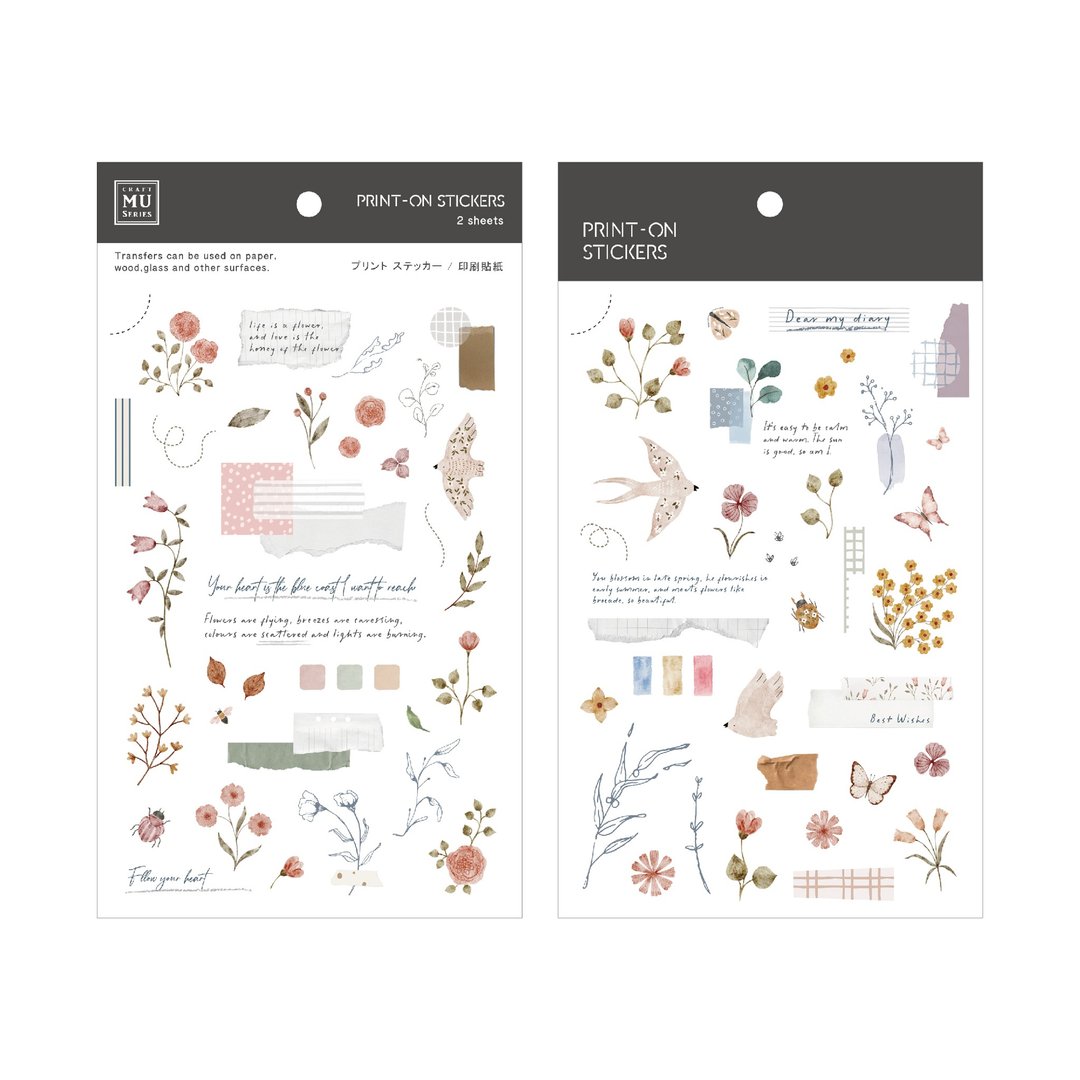 【Print-On Stickers 转印贴纸】no.270 | 花草系列 - 贴纸 - 其他材质 橘色