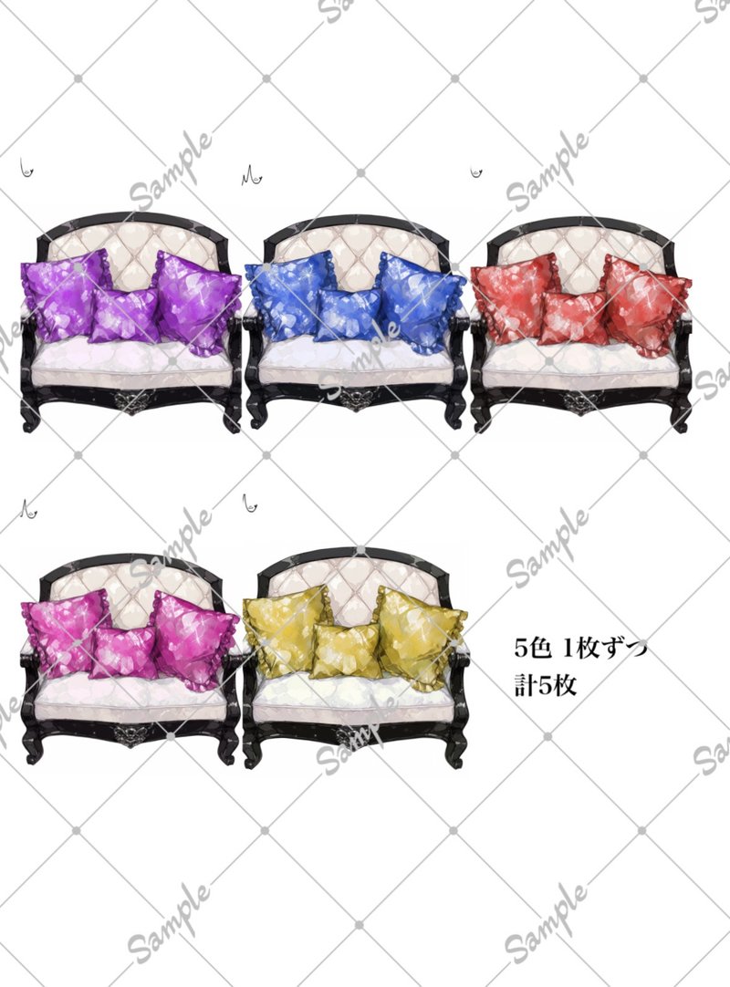 原创装饰贴纸，5种颜色，各1张，共5张 - 贴纸 - 纸 