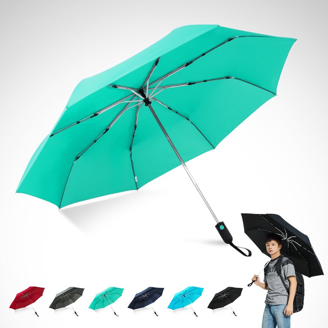 TDN省力回压极简超拨水自动开收伞超大防风雨伞(蒂蓝) - 雨伞/雨衣 - 防水材质 绿色