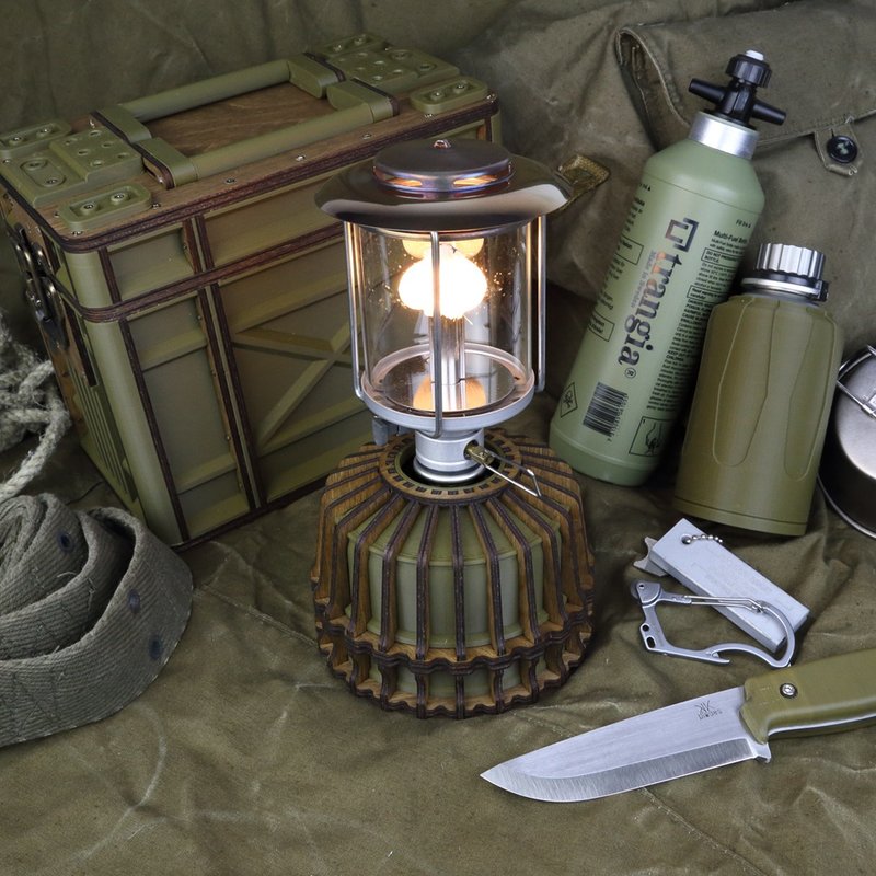 【WRITZ】Unspeaking Conch 高山瓦斯罐 造型壳 (军绿色) - 露营用品 - 木头 绿色