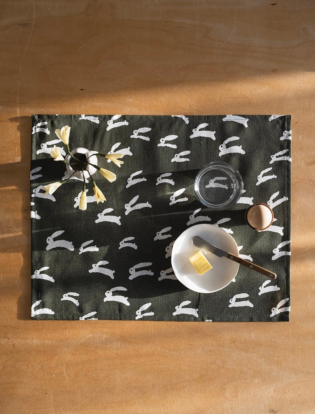 MOGU TAKAHASHI - 联名桌垫餐垫 RABBIT PLACE MAT, GREEN - 枕头/抱枕 - 棉 绿色