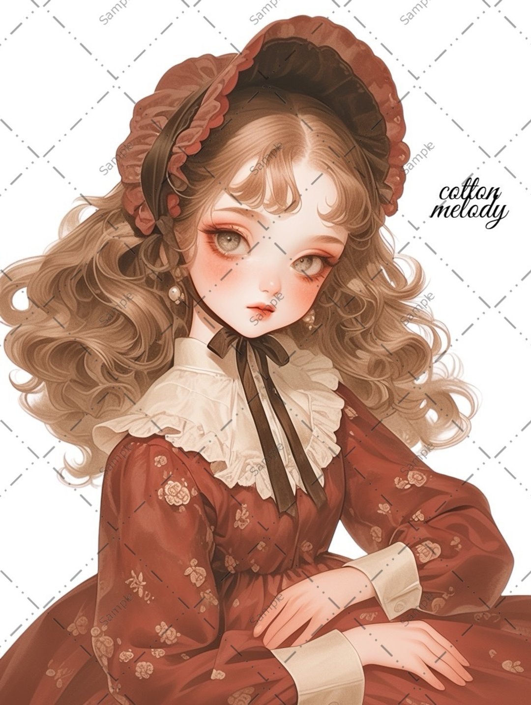 original sticker no.1064 人物贴纸 原创贴纸 人物贴纸 女孩贴纸 原创人物贴纸 - 贴纸 - 纸 