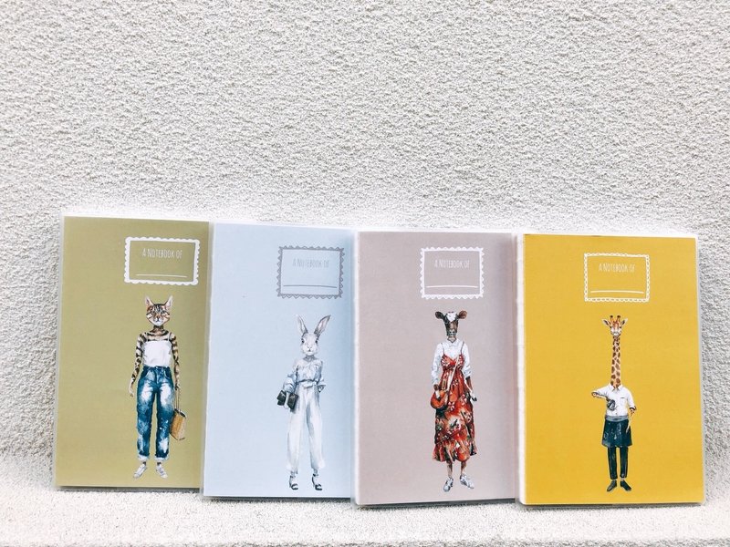 动物笔记本 长颈鹿 兔子 牛 猫 - 笔记本/手帐 - 纸 