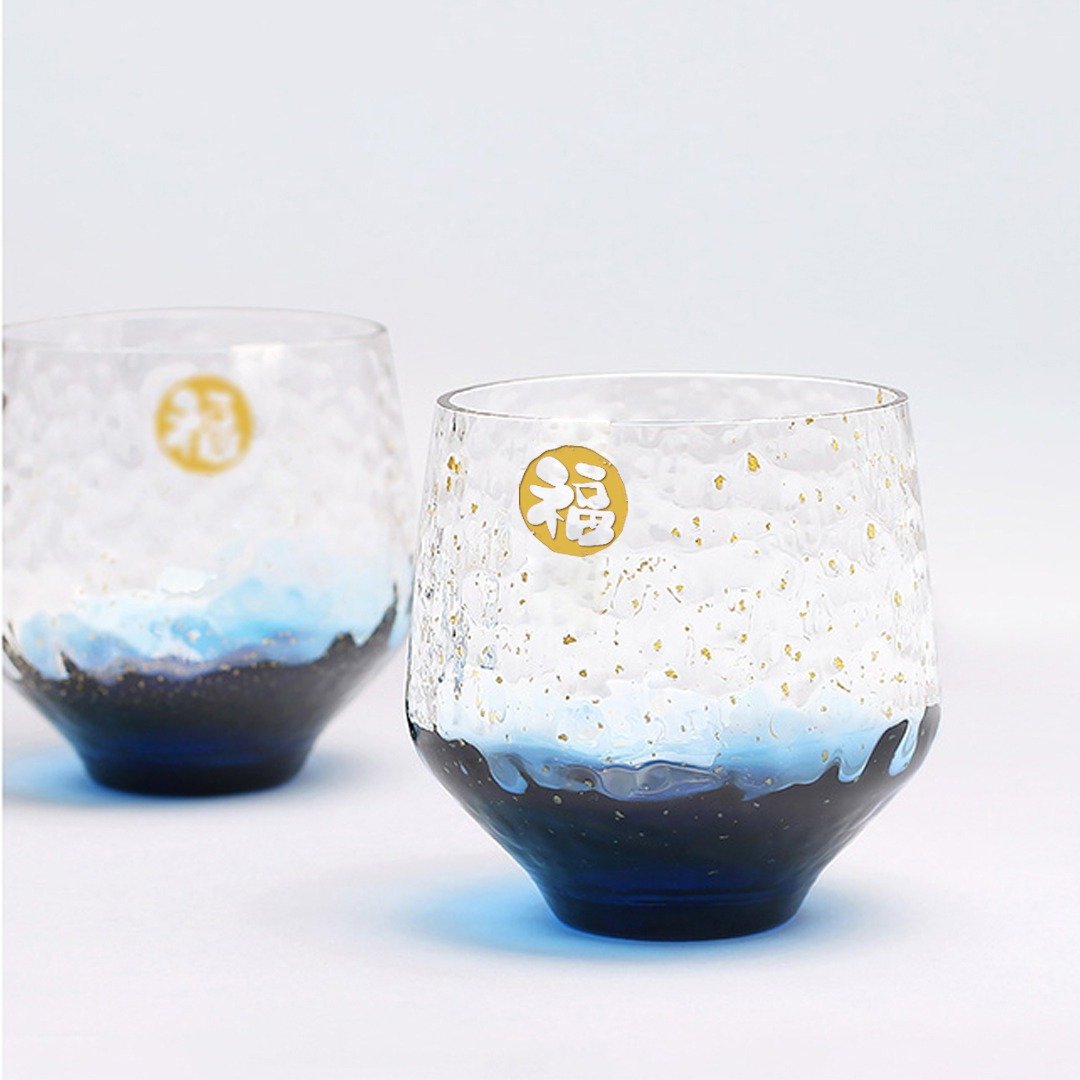 生日礼物 | 人手雕刻 东洋佐佐木八千代星玻璃杯 DY02-11 - 酒杯/酒器 - 玻璃 蓝色