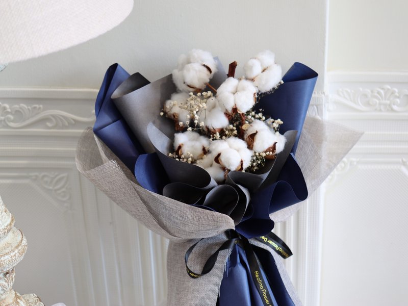 棉花 干燥花花束 - 干燥花/捧花 - 植物．花 白色