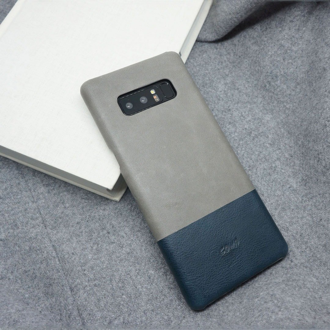 NOTE 8 双色皮革手机壳-雾灰/海军蓝 - 手机壳/手机套 - 真皮 灰色