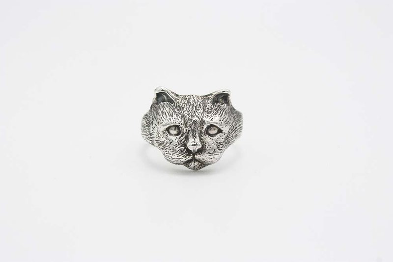 猫咪和鱼 - 对戒 - 纯银 银色