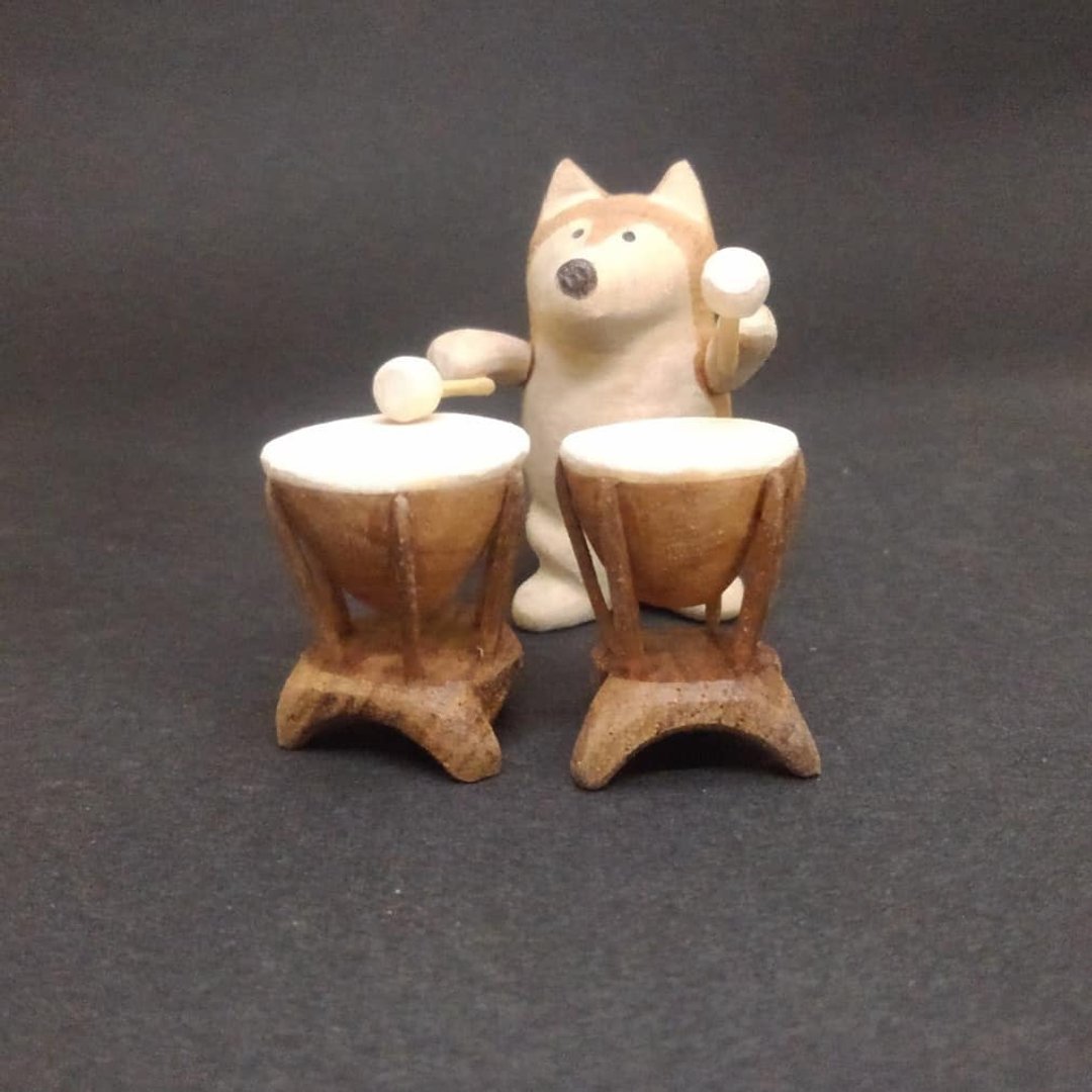 Timpani Shiba Inu - 摆饰 - 木头 咖啡色