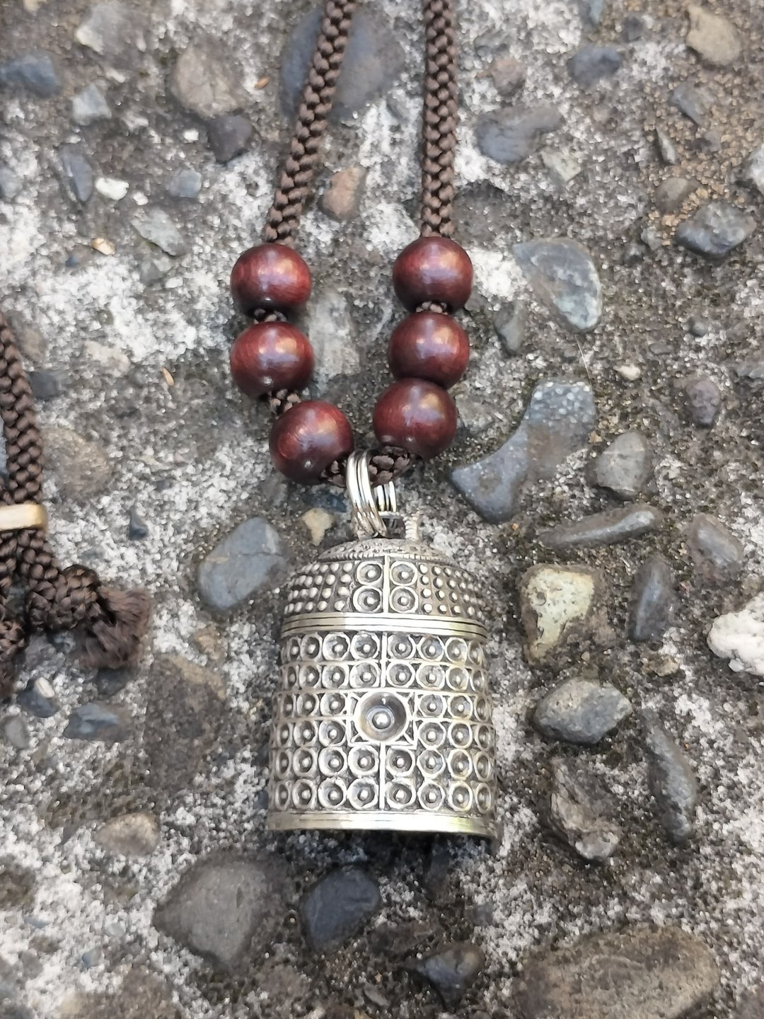 轰音的寺 Roaring Temple necklace brass with rope by GRYPHON - 项链 - 铜/黄铜 金色