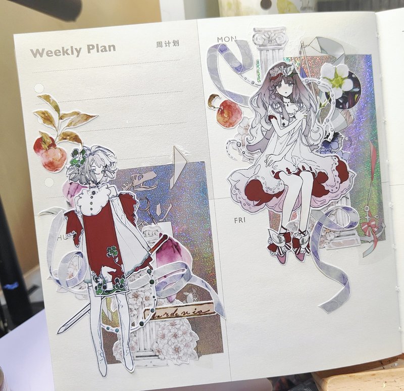 四方游戏 繊細な筆致 塩顔人物 PET 和紙膠帶 10米卷 台灣製 - 纸胶带 - 其他材质 多色