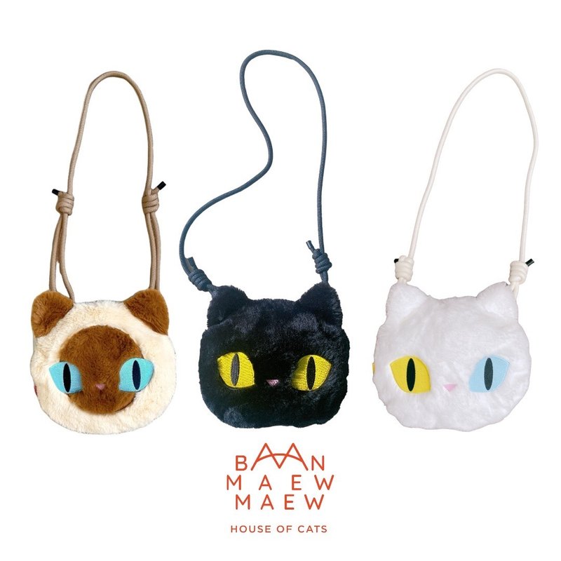 斜挎迷你包 猫咪脸造型斜挎包 - 手提包/手提袋 - 聚酯纤维 多色