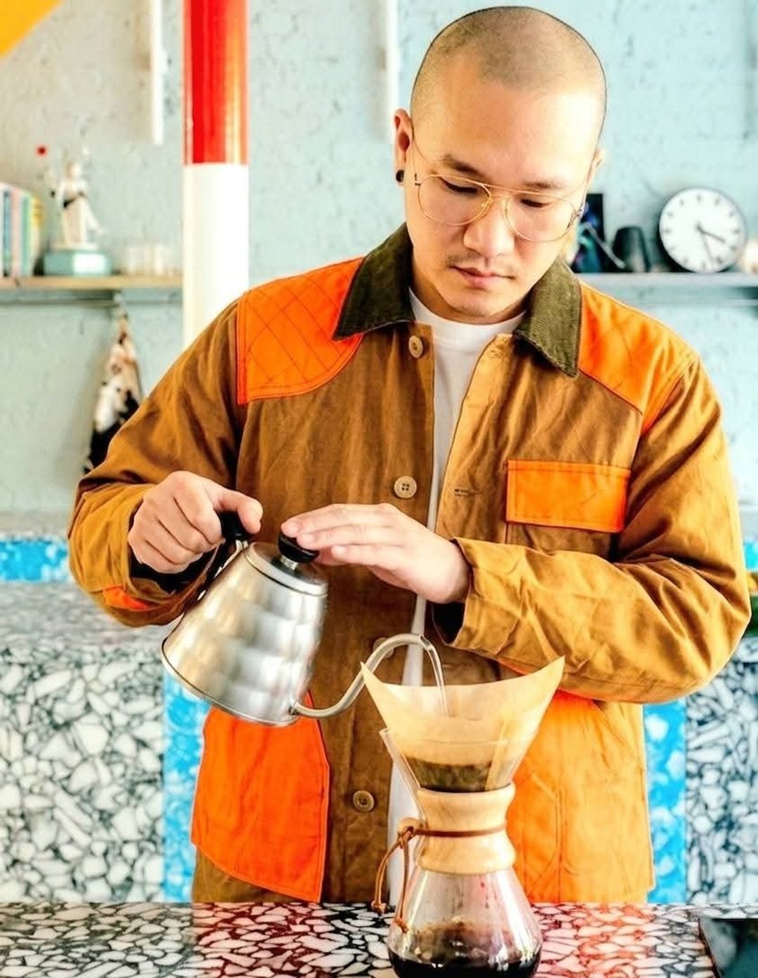 普普年代 • Vintage 美国萤光橘 • 猎装古董夹克大衣 帅气有型 - 男装外套 - 棉 