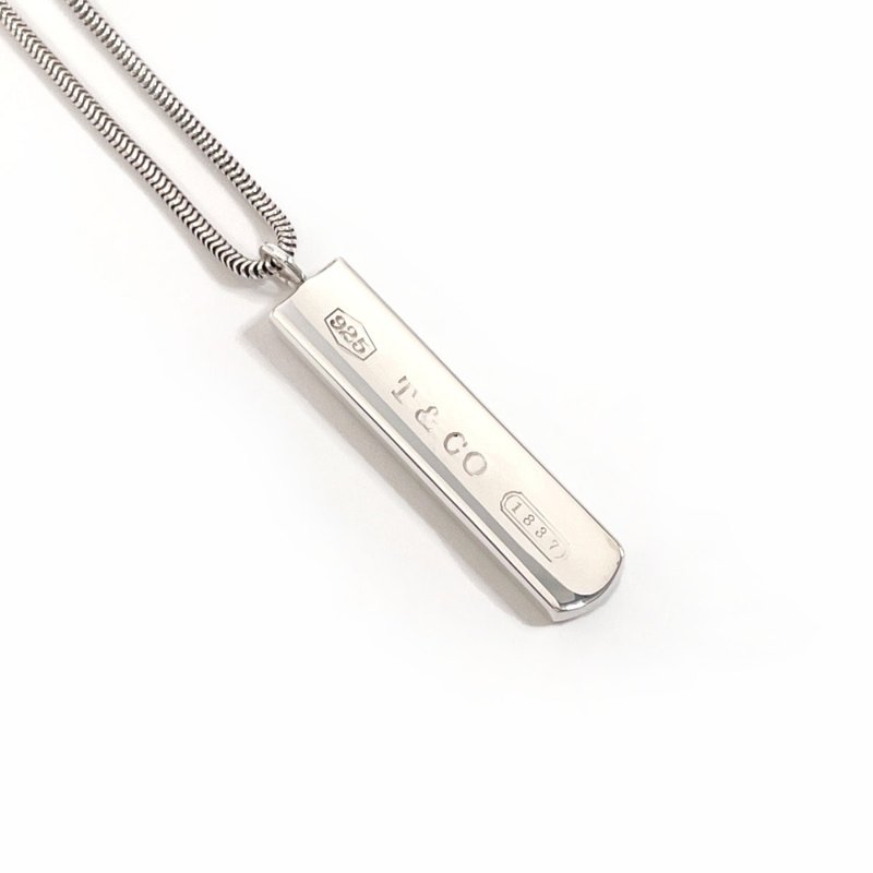 【日本直邮 二手美品】蒂芙尼 TIFFANY&Co. 项链 1837 条状坠饰 925 纯银 饰品 经抛光处理 男女皆宜 - 项链 - 纯银 银色