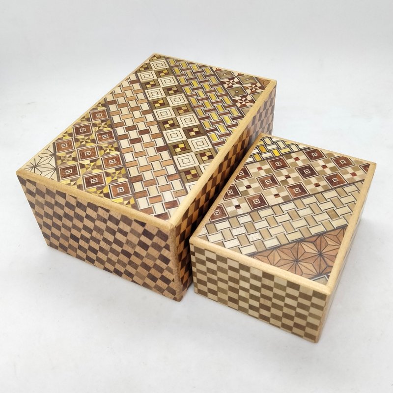 14回・7回机关 俄罗斯套娃式秘密箱 传统细木拼贴 棋盘格细木拼贴 益智箱 箱根细木拼贴工艺 - 其他 - 木头 
